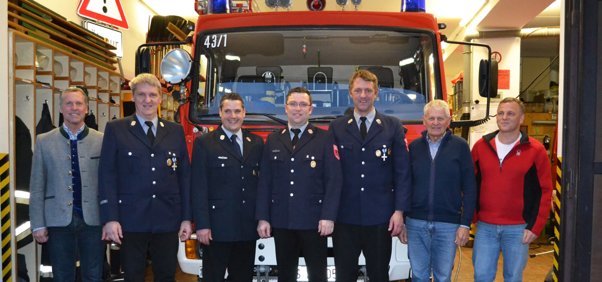 v.l. Rudi Jankte, Sepp Lackerschmid, Karl Huber, Florian Hofmann, Hans Lackerschmid, Alfred Waschin, Werner Haslinger