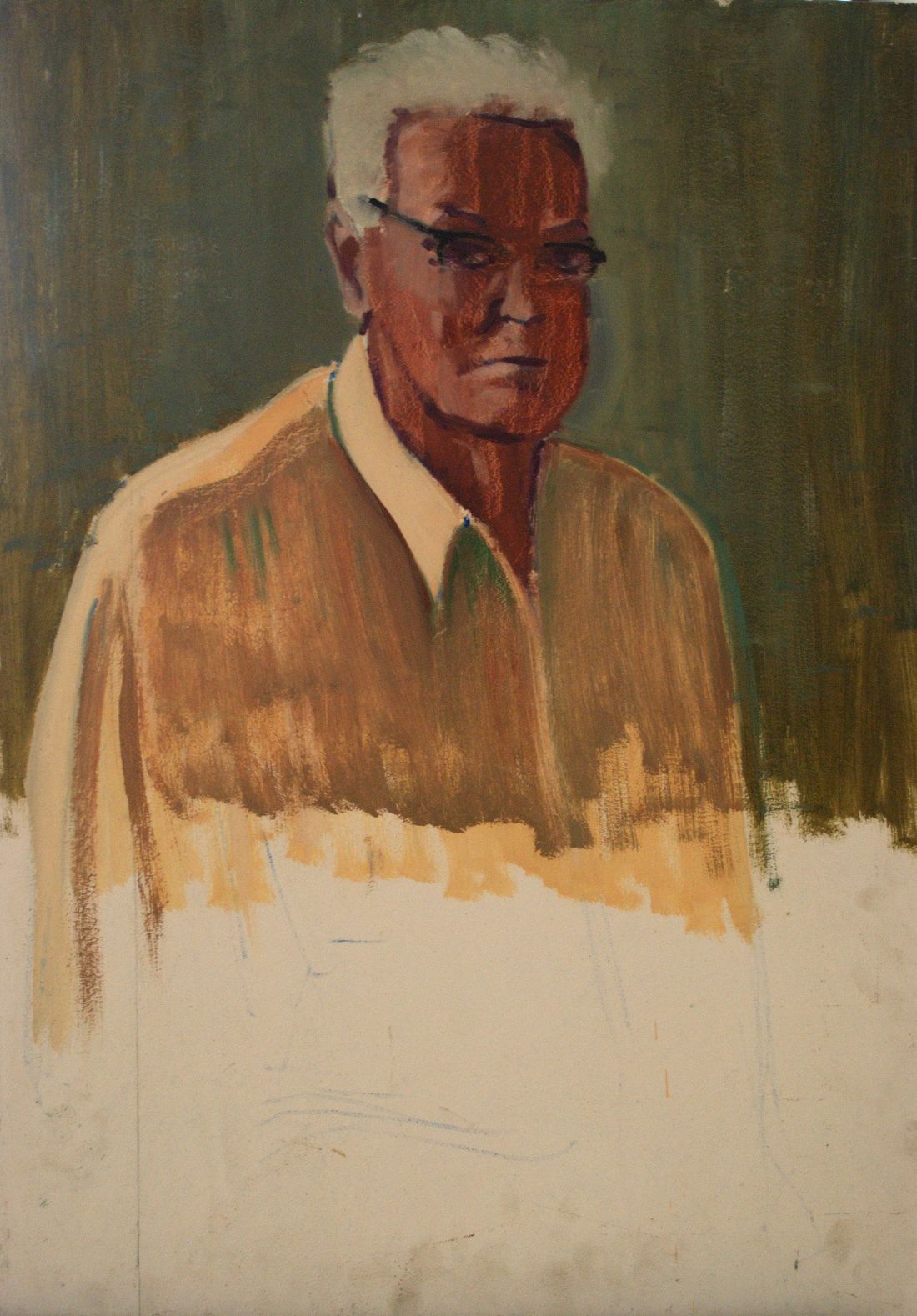 Ein Selbstbildnis (älter und unvollständig) von Theodor von Hötzendorff aus der Ausstellung in Grassau von 2009